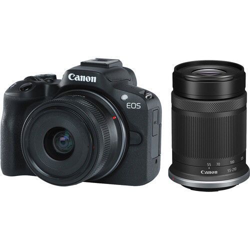 CANON EOS R50 DUAL LENS MIRRORLESS CAMERA (18-45MM AND 55-210MM)