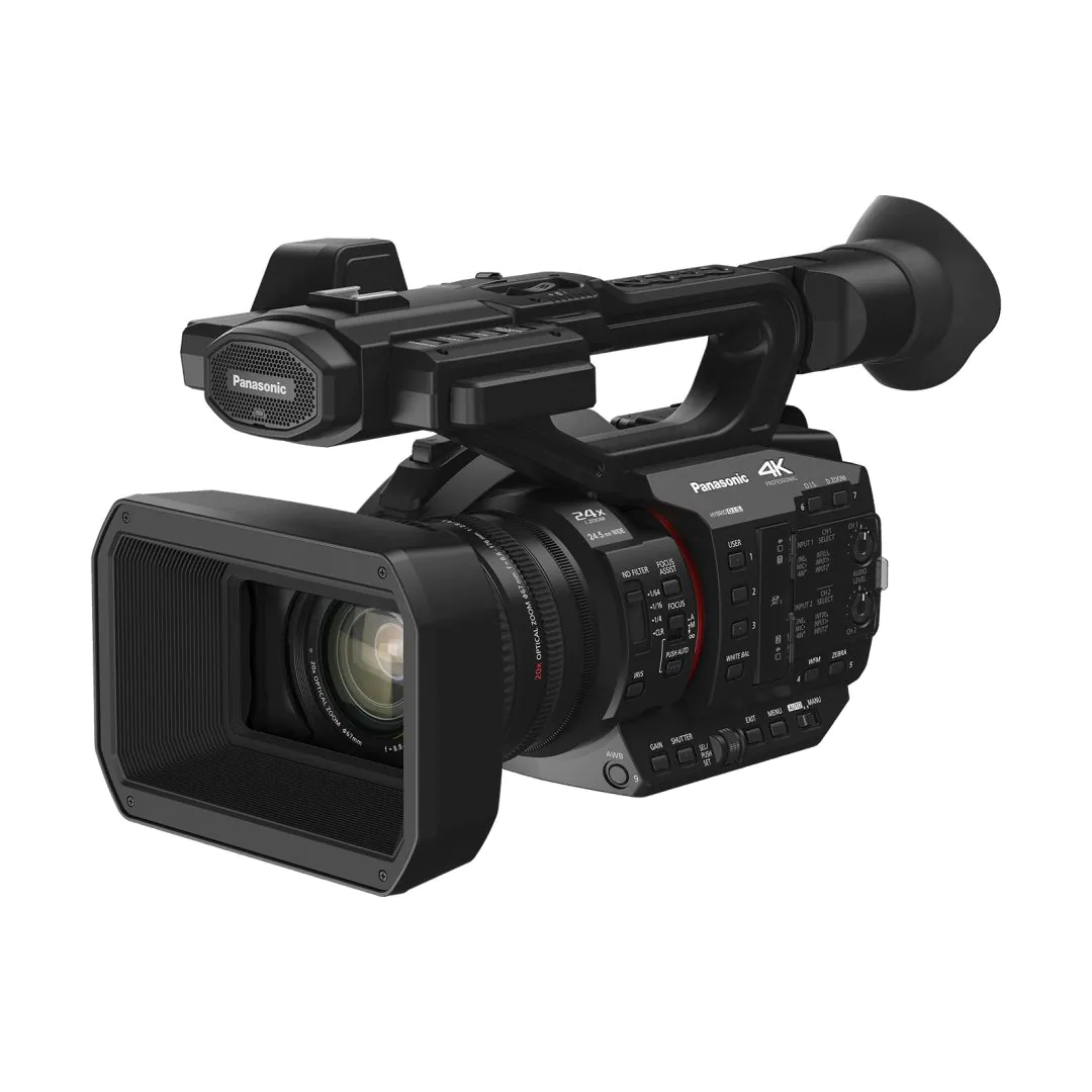 Proffesional Camcorder with Wide 24.5mm and Optical 20x Zoom Lens, 4K 60p/50p 10bit recording, Dual SD Card Slot (AG-X20ED, Black)